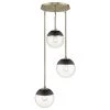 Dixon 3-Light Aged Brass Pendant with Clear Glass and Black Cap by Golden Lighting 1 Dixon 3-Light Aged Brass Pendant with Clear Glass and Black Cap by Golden Lighting -Golden Lighting Shop aged brass golden lighting chandeliers 3219 3p ab blk 64 1000