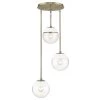 Dixon 3-Light Aged Brass Pendant with Clear Glass and White Cap by Golden Lighting -Golden Lighting Shop aged brass golden lighting chandeliers 3219 3p ab wht 64 1000