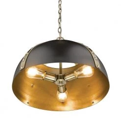 Aldrich 3-Light Pendant in Aged Brass by Golden Lighting 10 Aldrich 3-Light Pendant in Aged Brass by Golden Lighting -Golden Lighting Shop aged brass golden lighting chandeliers 6928 3p ab blk 4f 1000