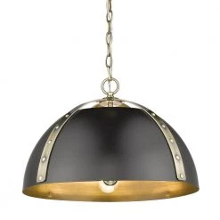 Aldrich 3-Light Pendant in Aged Brass by Golden Lighting