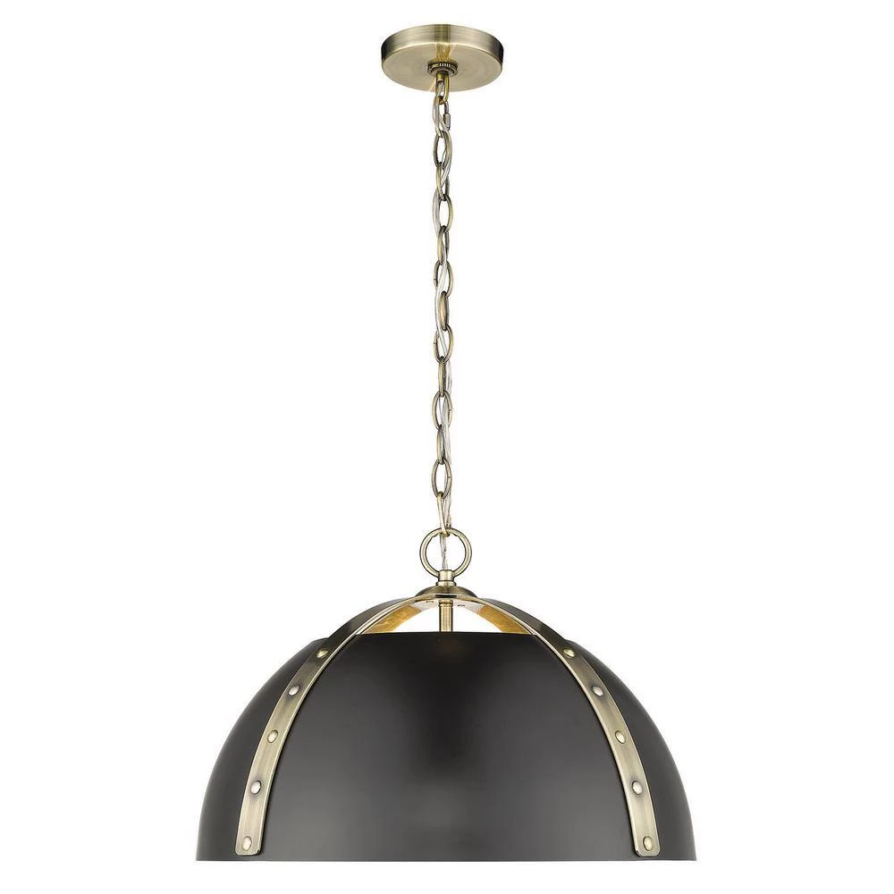 Aldrich 3-Light Pendant in Aged Brass by Golden Lighting 4 Aldrich 3-Light Pendant in Aged Brass by Golden Lighting - Image 2