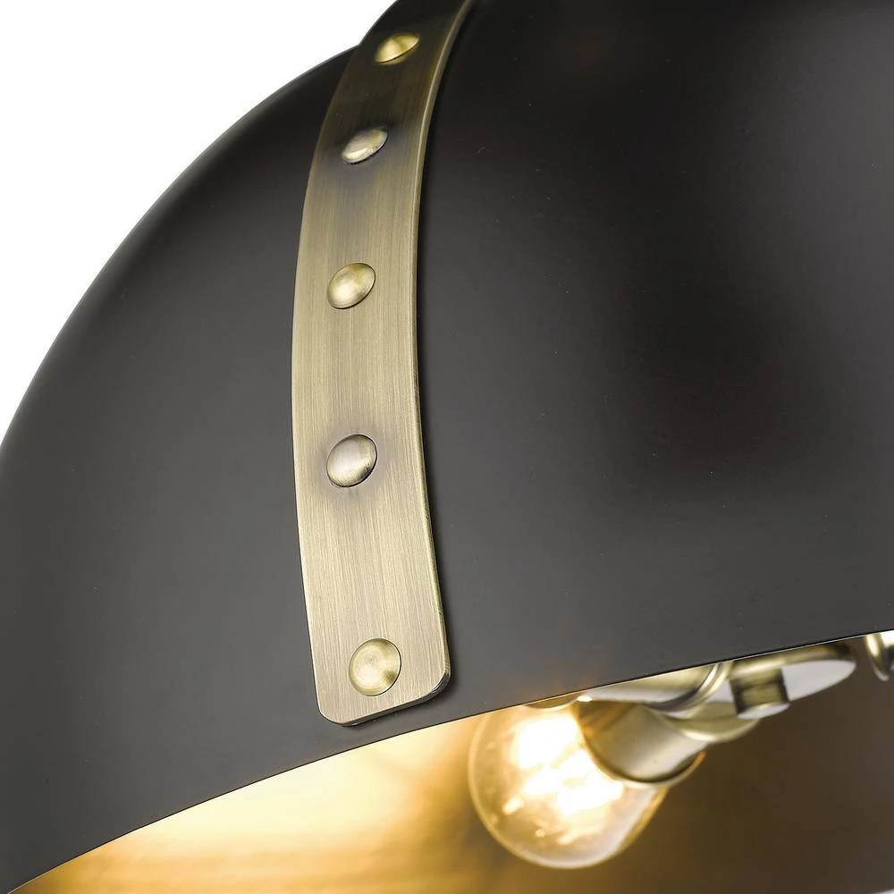 Aldrich 3-Light Pendant in Aged Brass by Golden Lighting 8 Aldrich 3-Light Pendant in Aged Brass by Golden Lighting - Image 6