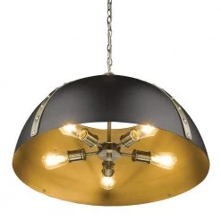 Aldrich AB 5-Light Pendant in Aged Brass by Golden Lighting 10 Aldrich AB 5-Light Pendant in Aged Brass by Golden Lighting -Golden Lighting Shop aged brass golden lighting chandeliers 6928 5p ab blk 1f 1000