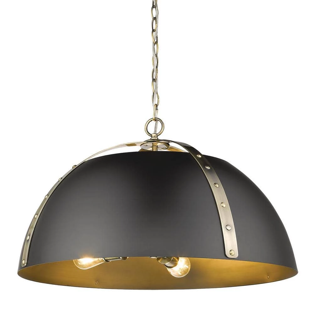 Aldrich AB 5-Light Pendant in Aged Brass by Golden Lighting 5 Aldrich AB 5-Light Pendant in Aged Brass by Golden Lighting - Image 3