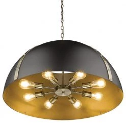 Aldrich AB 8-Light Pendant in Aged Brass by Golden Lighting -Golden Lighting Shop aged brass golden lighting chandeliers 6928 8p ab blk 4f 1000
