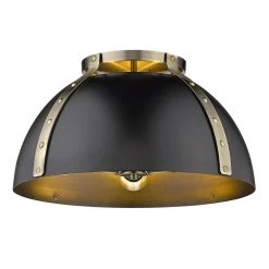 Aldrich Flush Mount - 18 in. in Aged Brass by Golden Lighting