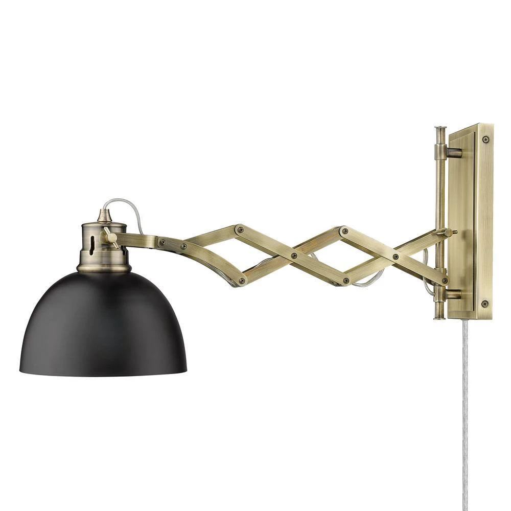 Hawthorn 10 in. Aged Brass Sconce by Golden Lighting 5 Hawthorn 10 in. Aged Brass Sconce by Golden Lighting - Image 3