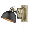 Hawthorn 10 in. Aged Brass Sconce by Golden Lighting