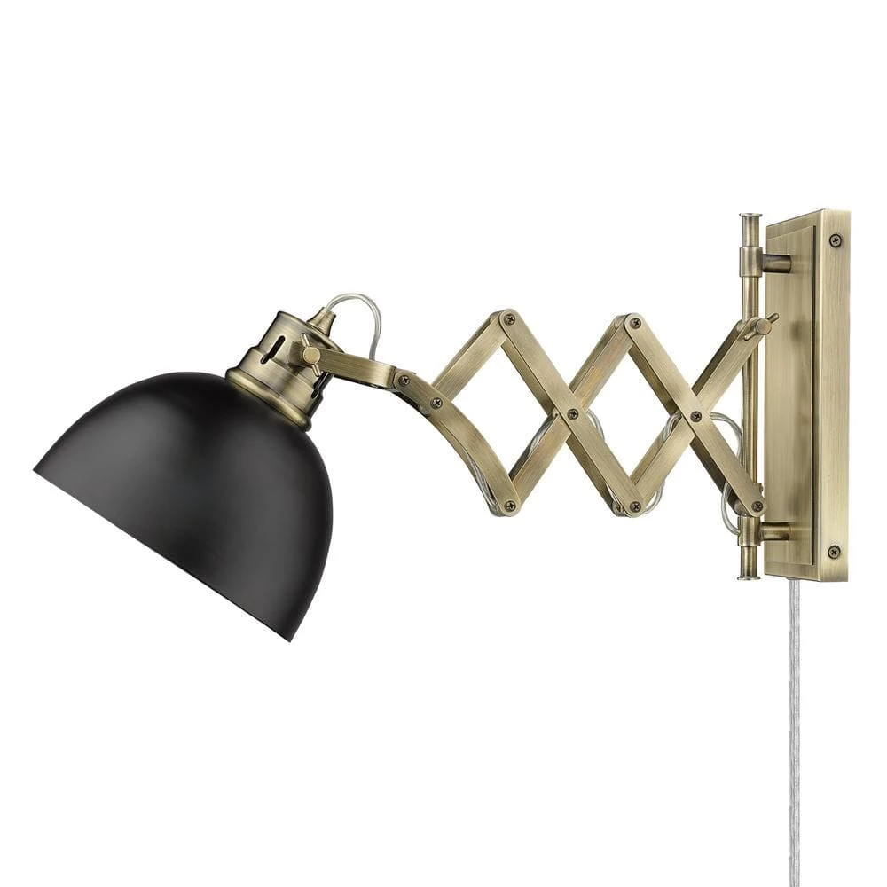Hawthorn 10 in. Aged Brass Sconce by Golden Lighting 4 Hawthorn 10 in. Aged Brass Sconce by Golden Lighting - Image 2