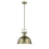 Duncan AB 1-Light Aged Brass Pendant with Aged Brass Shade by Golden Lighting 2 Duncan AB 1-Light Aged Brass Pendant with Aged Brass Shade by Golden Lighting -Golden Lighting Shop aged brass with aged brass shade golden lighting chandeliers 3604 l ab ab 64 1000