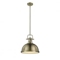 Duncan AB 1-Light Aged Brass Pendant with Aged Brass Shade by Golden Lighting 8 Duncan AB 1-Light Aged Brass Pendant with Aged Brass Shade by Golden Lighting -Golden Lighting Shop aged brass with aged brass shade golden lighting chandeliers 3604 l ab ab c3 1000