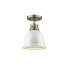 Duncan AB 1-Light Aged Brass Flush Mount Light by Golden Lighting 1 Duncan AB 1-Light Aged Brass Flush Mount Light by Golden Lighting -Golden Lighting Shop aged brass with gloss white shade golden lighting flush mount lights 3602 fm ab wh 64 1000