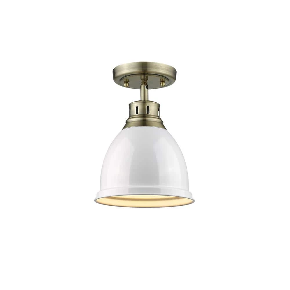 Duncan AB 1-Light Aged Brass Flush Mount Light by Golden Lighting 3 Duncan AB 1-Light Aged Brass Flush Mount Light by Golden Lighting