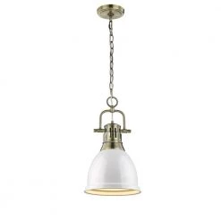 Duncan Collection 1-Light Aged Brass Mini Pendant by Golden Lighting