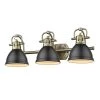 Duncan 3-Light Aged Brass Bath Light with Matte Black Shade by Golden Lighting 2 Duncan 3-Light Aged Brass Bath Light with Matte Black Shade by Golden Lighting -Golden Lighting Shop aged brass with matte black shade golden lighting vanity lighting 3602 ba3 ab blk 64 1000