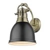 Duncan Collection 1-Light Aged Brass Sconce with Matte Black Shade by Golden Lighting 2 Duncan Collection 1-Light Aged Brass Sconce with Matte Black Shade by Golden Lighting -Golden Lighting Shop aged brass with matte black shade golden lighting wall sconces 3602 1w ab blk 64 1000