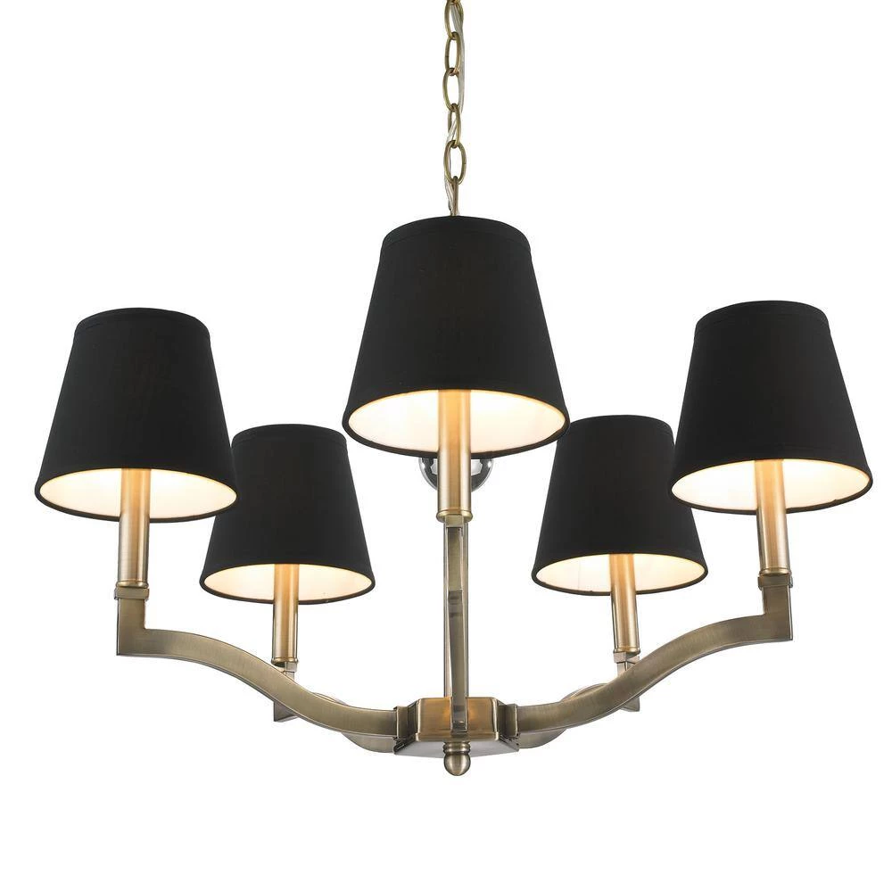 Kiley Collection 5-Light Aged Brass Chandelier by Golden Lighting 6 Kiley Collection 5-Light Aged Brass Chandelier by Golden Lighting - Image 4