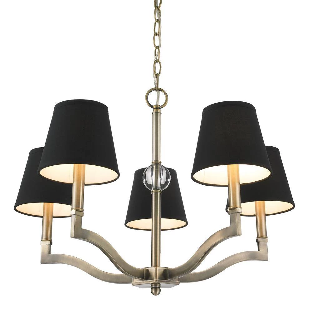 Kiley Collection 5-Light Aged Brass Chandelier by Golden Lighting 5 Kiley Collection 5-Light Aged Brass Chandelier by Golden Lighting - Image 3