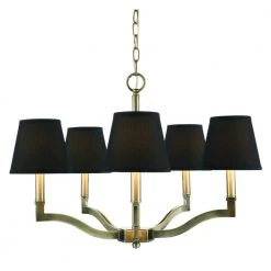 Kiley Collection 5-Light Aged Brass Chandelier by Golden Lighting