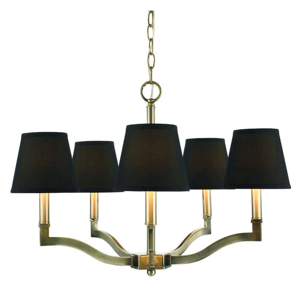 Kiley Collection 5-Light Aged Brass Chandelier by Golden Lighting 3 Kiley Collection 5-Light Aged Brass Chandelier by Golden Lighting