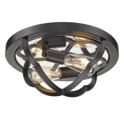 Saxon 2-Light Aged Bronze Flush Mount Light by Golden Lighting -Golden Lighting Shop aged bronze golden lighting flush mount lights 5926 fm abz c3 1000