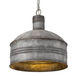 Shiloh 1-Light Aged Galvanized Steel Pendant with Galvanized Steel Shade by Golden Lighting -Golden Lighting Shop aged galvanized steel golden lighting chandeliers 0889 l agv gv 1f 1000