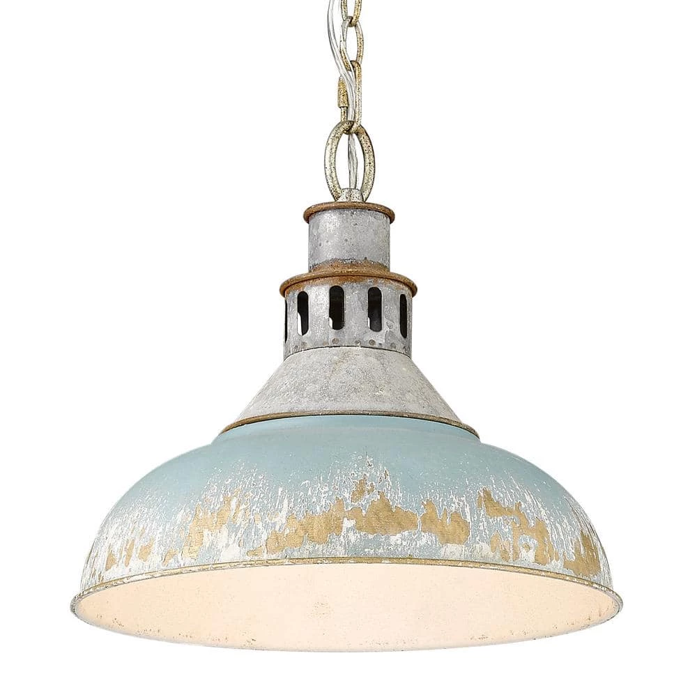 Kinsley 1-Light Aged Galvanize Steel Standard Pendant by Golden Lighting 5 Kinsley 1-Light Aged Galvanize Steel Standard Pendant by Golden Lighting - Image 3