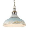 Kinsley 1-Light Aged Galvanize Steel Standard Pendant by Golden Lighting