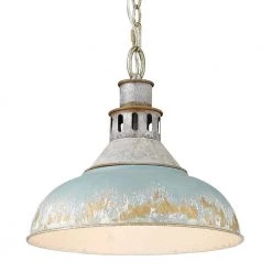 Kinsley 1-Light Aged Galvanize Steel Standard Pendant by Golden Lighting