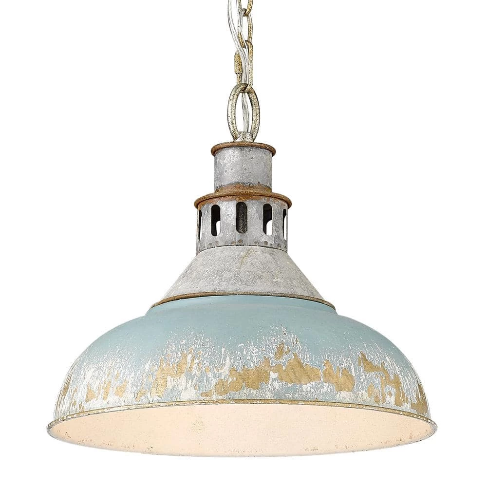 Kinsley 1-Light Aged Galvanize Steel Standard Pendant by Golden Lighting 3 Kinsley 1-Light Aged Galvanize Steel Standard Pendant by Golden Lighting