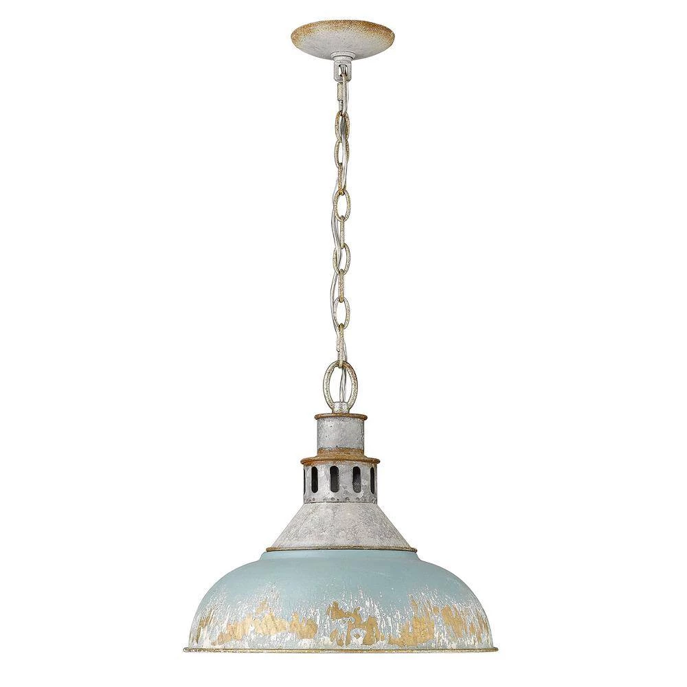 Kinsley 1-Light Aged Galvanize Steel Standard Pendant by Golden Lighting 4 Kinsley 1-Light Aged Galvanize Steel Standard Pendant by Golden Lighting - Image 2