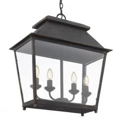 Abingdon Collection 4-Light Antique Black Iron Pendant by Golden Lighting -Golden Lighting Shop antique black iron golden lighting chandeliers 0804 4p abi 1f 1000