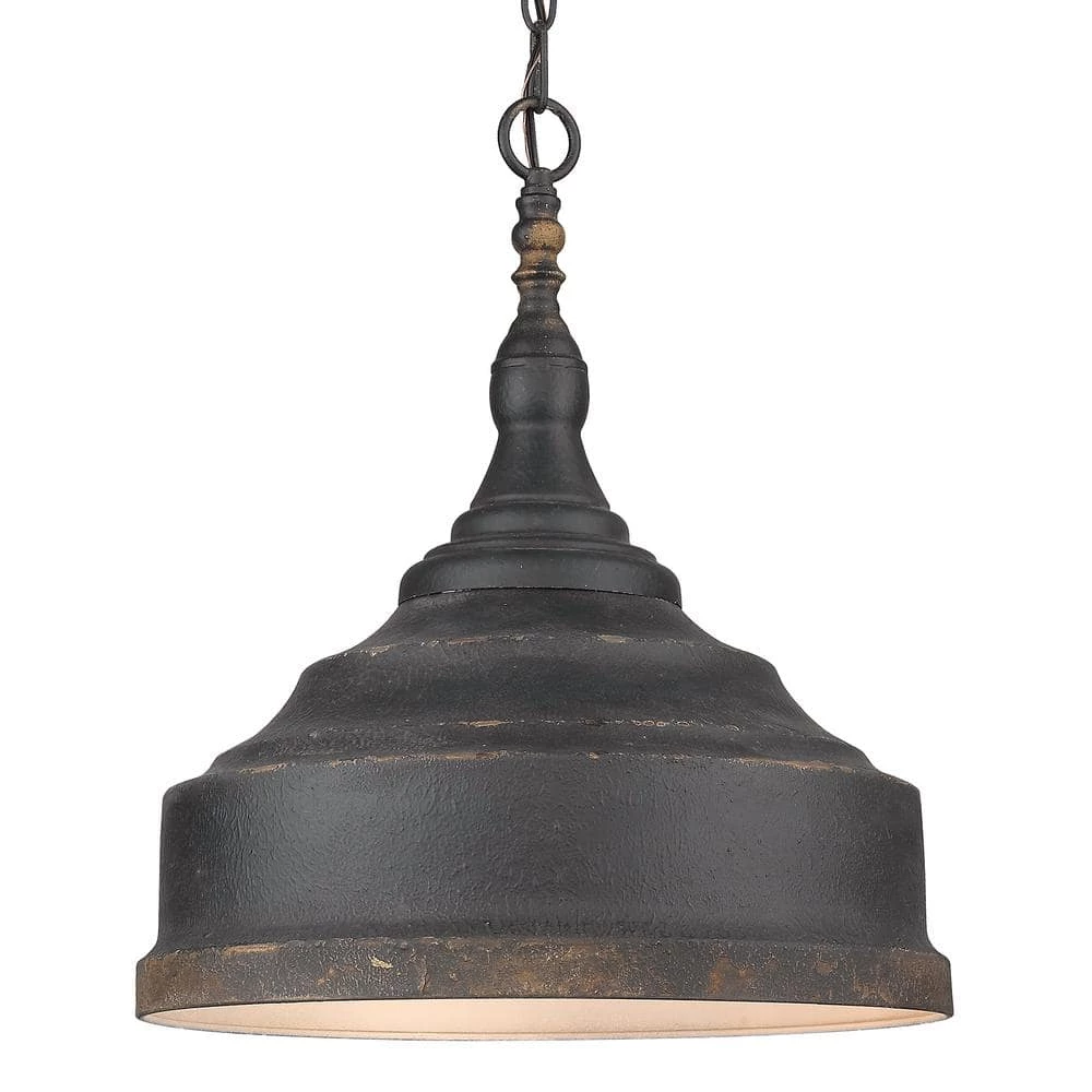 Keating 3- Light Antique Black Iron Pendant Light by Golden Lighting 6 Keating 3- Light Antique Black Iron Pendant Light by Golden Lighting - Image 4