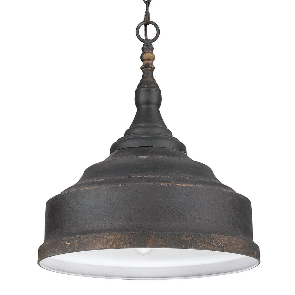 Keating 3- Light Antique Black Iron Pendant Light by Golden Lighting 5 Keating 3- Light Antique Black Iron Pendant Light by Golden Lighting - Image 3