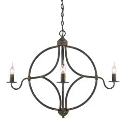 Caspian Collection 4-Light Antique Black Iron Chandelier by Golden Lighting