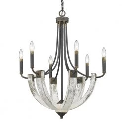Elwood 6-Light Antique Black Iron Chandelier by Golden Lighting