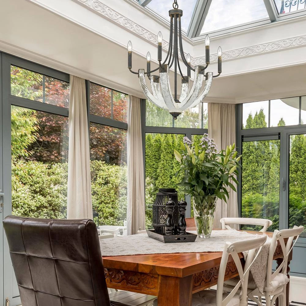 Elwood 6-Light Antique Black Iron Chandelier by Golden Lighting 7 Elwood 6-Light Antique Black Iron Chandelier by Golden Lighting - Image 5