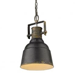 Quarry 1-Light Antique Black Iron Standard Pendant by Golden Lighting 12 Quarry 1-Light Antique Black Iron Standard Pendant by Golden Lighting -Golden Lighting Shop antique black iron golden lighting chandeliers 0843 1p abi 1f 1000