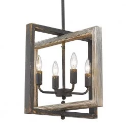 Harvey 4-Light Antique Black Iron Pendant by Golden Lighting 13 Harvey 4-Light Antique Black Iron Pendant by Golden Lighting -Golden Lighting Shop antique black iron golden lighting chandeliers 0859 4p abi 1f 1000