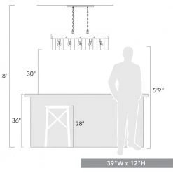 Waylon 5-Light Antique Black Iron Linear Pendant by Golden Lighting -Golden Lighting Shop antique black iron golden lighting chandeliers 0879 lp abi 44 1000