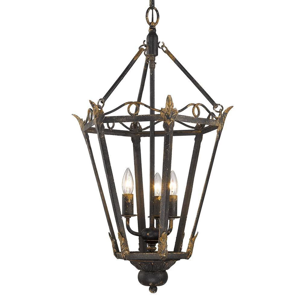 Matilda 3-Light Antique Black Iron Pendant by Golden Lighting 7 Matilda 3-Light Antique Black Iron Pendant by Golden Lighting - Image 5