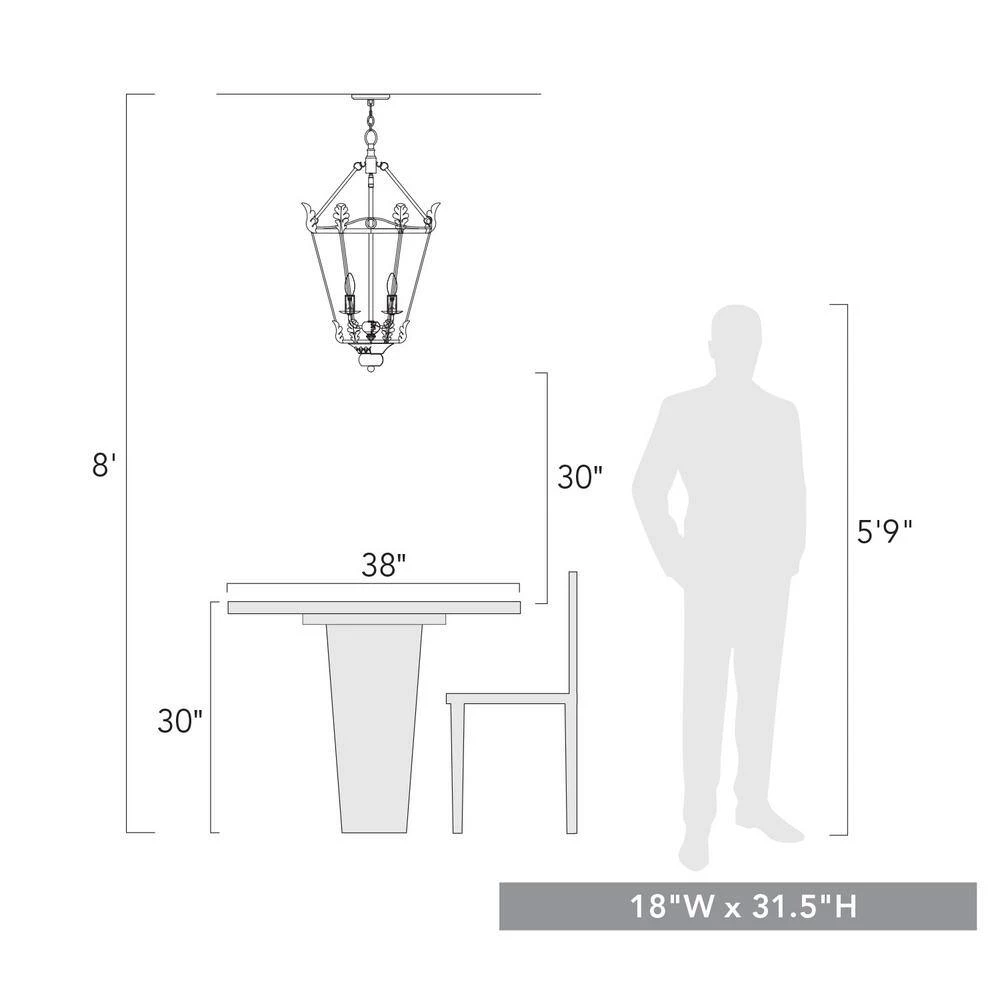 Matilda 3-Light Antique Black Iron Pendant by Golden Lighting 8 Matilda 3-Light Antique Black Iron Pendant by Golden Lighting - Image 6