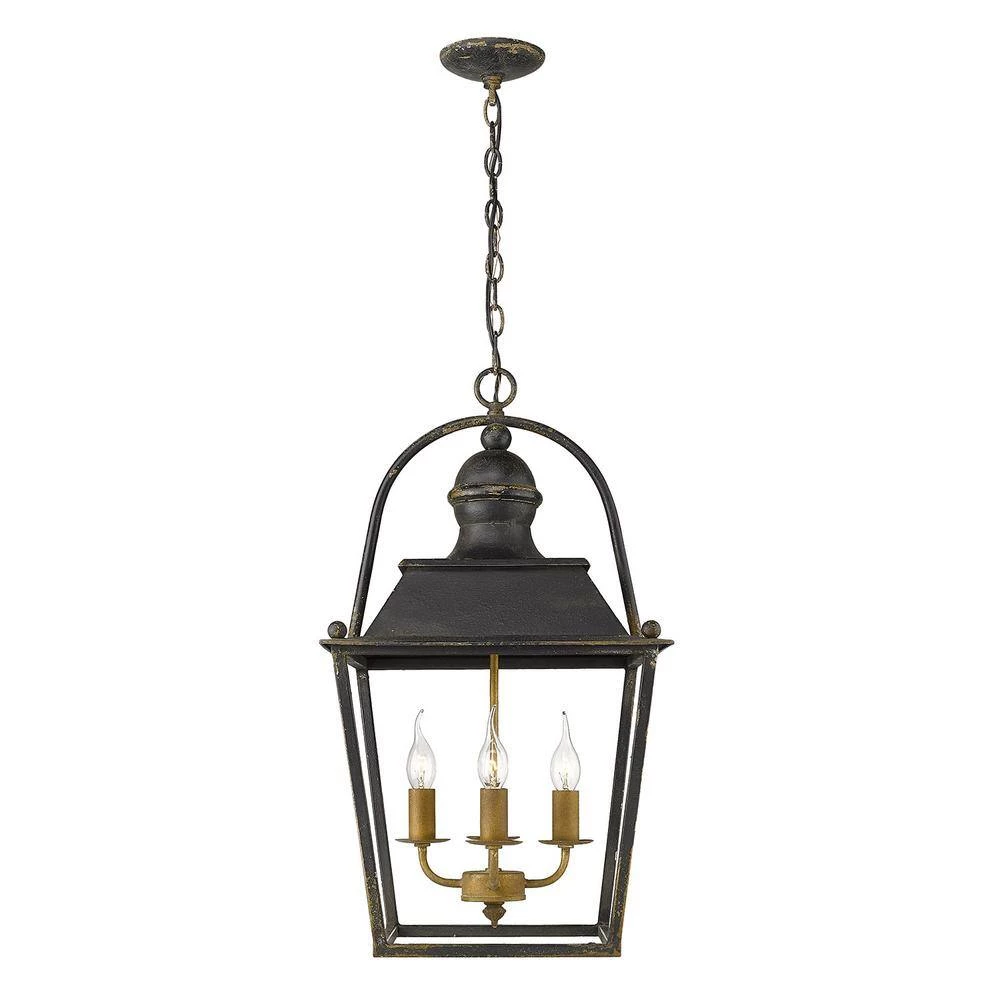 Christoff 4-Light Antique Black Iron Candle-Style Pendant by Golden Lighting 5 Christoff 4-Light Antique Black Iron Candle-Style Pendant by Golden Lighting - Image 3