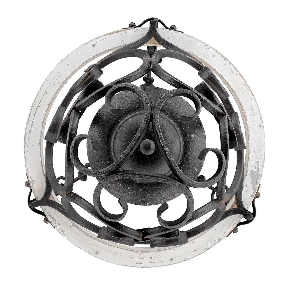 Madera 16.5 in. 3-Light Antique Black Iron Basket Chandelier by Golden Lighting 6 Madera 16.5 in. 3-Light Antique Black Iron Basket Chandelier by Golden Lighting - Image 4