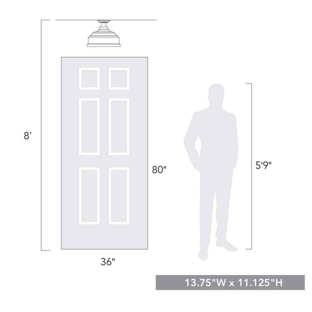 Keating 13.75 in. 3-Lights Antique Black Iron Semi-Flush Mount by Golden Lighting 7 Keating 13.75 in. 3-Lights Antique Black Iron Semi-Flush Mount by Golden Lighting - Image 5