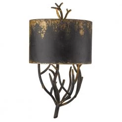 Esmay 4.88 in. Antique Black Iron Sconce with Antique Black Iron Shade by Golden Lighting 9 Esmay 4.88 in. Antique Black Iron Sconce with Antique Black Iron Shade by Golden Lighting -Golden Lighting Shop antique black iron golden lighting vanity lighting 0836 wsc abi 4f 1000