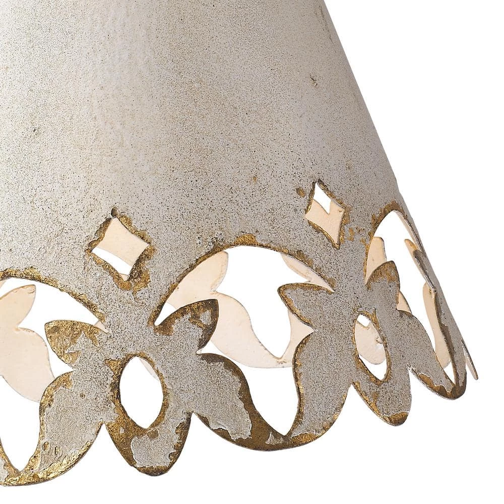 Eloise 1-Light Antique Ivory Pendant with Antique Ivory Shade by Golden Lighting 6 Eloise 1-Light Antique Ivory Pendant with Antique Ivory Shade by Golden Lighting - Image 4