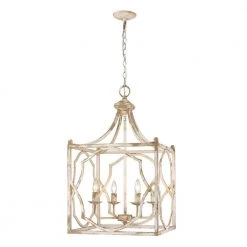 Laurent Collection 4-Light Antique Ivory Pendant by Golden Lighting -Golden Lighting Shop antique ivory golden lighting chandeliers 0885 4p ai c3 1000