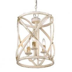 Alcott Collection 3-Light Antique Ivory Pendant by Golden Lighting -Golden Lighting Shop antique ivory golden lighting chandeliers 0890 3p ai 1f 1000