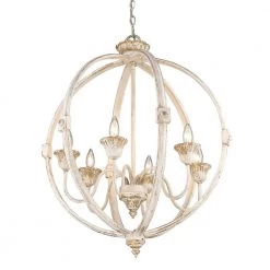 Jules Collection 6-Light Antique Ivory Chandelier by Golden Lighting -Golden Lighting Shop antique ivory golden lighting chandeliers 0892 6 ai 1f 1000